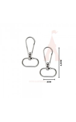 FECHO MOSQUETAO 20MM NIQUEL 2 PC ARTE PUNTO