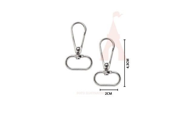 FECHO MOSQUETAO 20MM NIQUEL 2 PC ARTE PUNTO