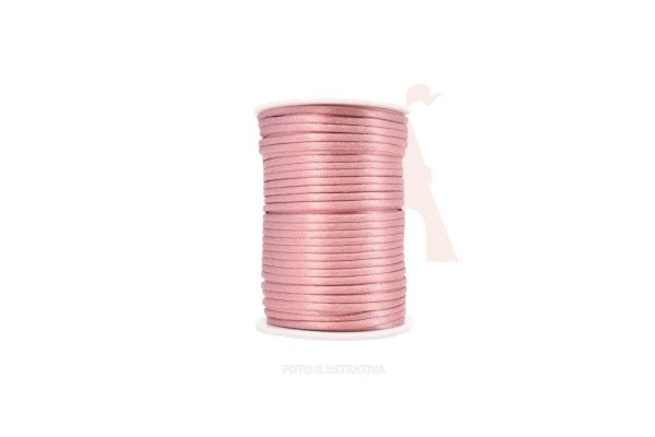 CORDAO DE CETIM 4MM ARTE PUNTO 100MT NUDE ROSADO