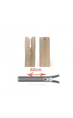 ZIPER NYLON DESTACAVEL 60CM CLOZR NUDE