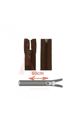 ZIPER NYLON DESTACAVEL 60CM CLOZR MARROM