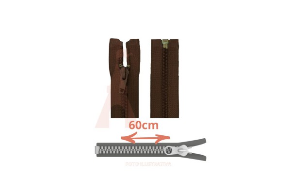 ZIPER NYLON DESTACAVEL 60CM CLOZR MARROM