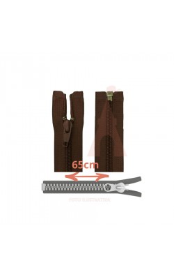 ZIPER NYLON DESTACAVEL 65CM CLOZR MARROM