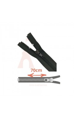 ZIPER NYLON DESTACAVEL 70 CM CLOZR PRETO
