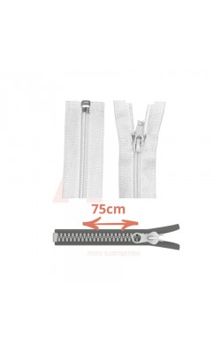 ZIPER NYLON DESTACAVEL 75CM CLOZR BRANCO