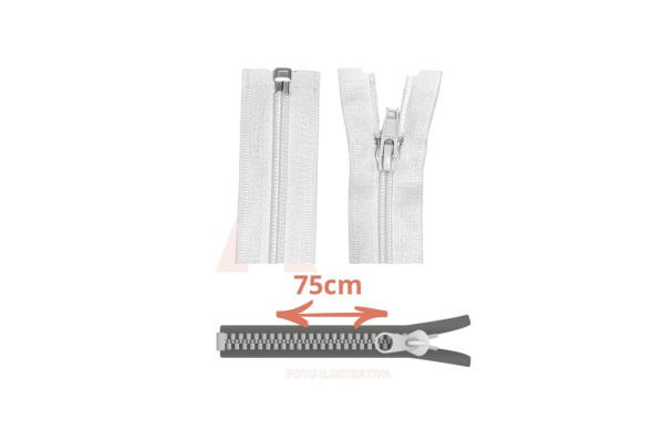 ZIPER NYLON DESTACAVEL 75CM CLOZR BRANCO ZIPER NYLON DESTACAVEL 75CM CLOZR BRANCO