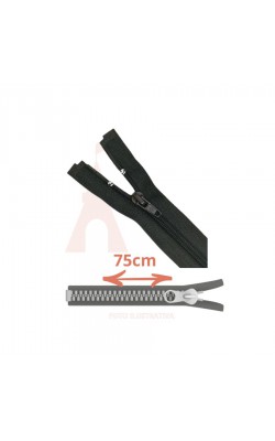 ZIPER NYLON DESTACAVEL 75CM CLOZR PRETO