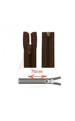 ZIPER NYLON DESTACAVEL 75CM CLOZR MARROM