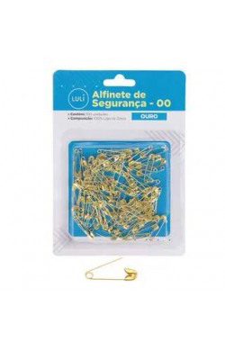 ALFINETE DE SEGURANCA 00 COM 100 PECAS DOURADA