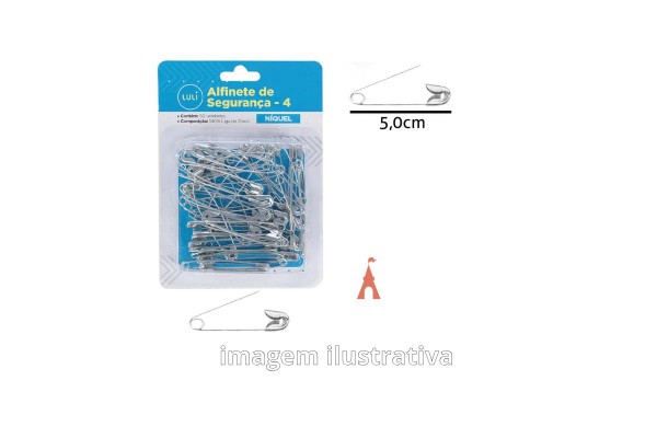 ALFINETE DE SEGURANCA 5CM NIQUEL COM 50 PC