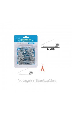 ALFINETE DE SEGURANCA 6.3 CM NIQUEL COM 50 PC