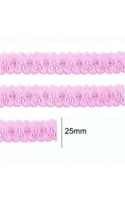 BORDADO INGLES 2,5CM ROSA 13,7M