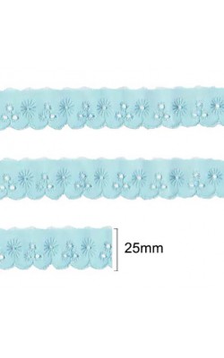 BORDADO INGLES 2,5CM AZUL 13,7M