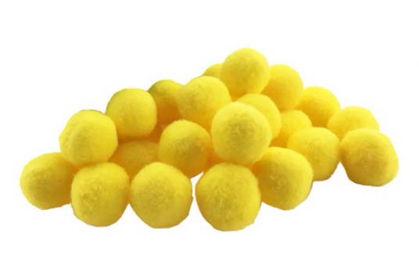 POM POM 20MM COM 100 UNIDADES AMARELO BEBE