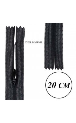 ZIPER INVISIVEL 20 CM PRETO
