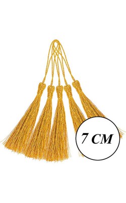 PINGENTE TASSEL DE SEDA 7CM COM 2 UNIDADES NYBC OURO