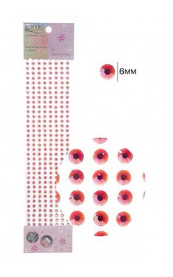 CARTELA ADESIVA STRASS 6MM VERMELHO 720PC