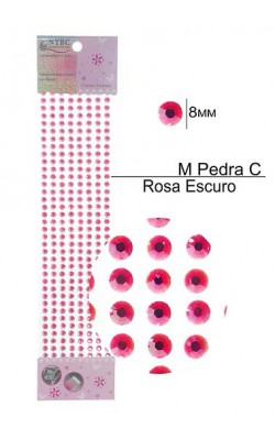 CARTELA ADESIVA NYBC STRASS 8MM COM 470 UNID PINK