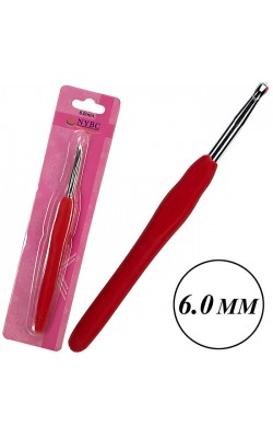 AGULHA DE CROCHE NYBC BASE EMBORRACHADA TAM 6MM