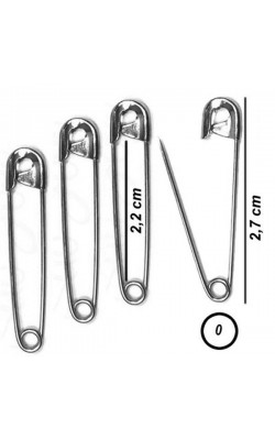 ALFINETE DE SEGURANCA TAM 0 PRATA COM 100 UNIDADES NYBC
