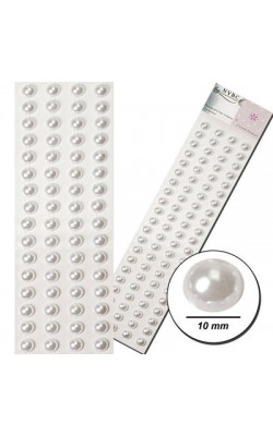 CARTELA ADESIVA DE MEIA PEROLA 10MM COM 84 UNIDADES NYBC