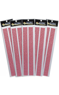 CARTELA ADESIVA PEROLA VERMELHA TAM 08MM 490 UNIDADES