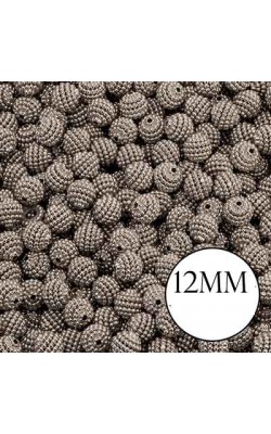 PEROLA CRAQUELADA 12MM PRATA COM 20GR 