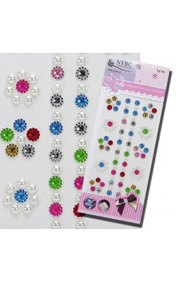 CARTELA DE PEROLAS E STRAS MIX