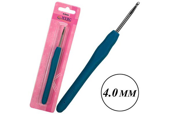 AGULHA DE CROCHE NYBC BASE EMBORRACHADA TAM 4MM AGULHA DE CROCHE NYBC BASE EMBORRACHADA TAM 4MM