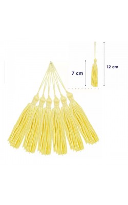 PINGENTE DE TASSEL 7CM COM 10 PECAS NYBC AMARELO BEBE