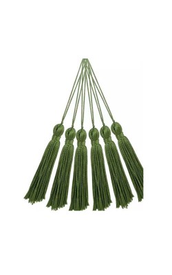 PINGENTE DE TASSEL 7CM COM 10 PECAS NYBC VERDE OLIVA