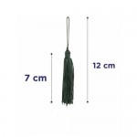 PINGENTE DE TASSEL 7CM COM 10 PECAS NYBC VERDE MUSGO