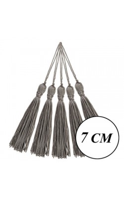 PINGENTE TASSEL DE SEDA 7CM COM 2 UNIDADES NYBC CINZA ESCURO