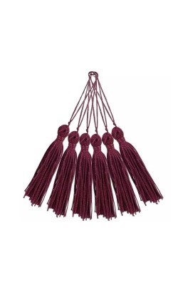 PINGENTE DE TASSEL 7CM COM 10 PECAS NYBC BORDO