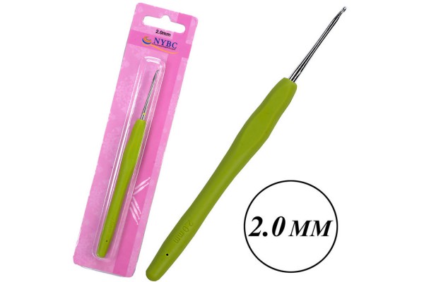 AGULHA DE CROCHE NYBC BASE EMBORRACHADA TAM 2,0MM