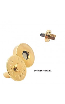 BOTAO MAGNETICO COM GARRA 18MM COM 10 PC DOURADO