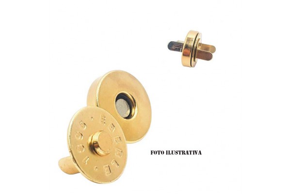 BOTAO MAGNETICO COM GARRA 18MM COM 10 PC DOURADO