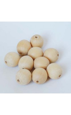 BOLA DE MADEIRA CONTAS NATURAL DE 30MM 500G