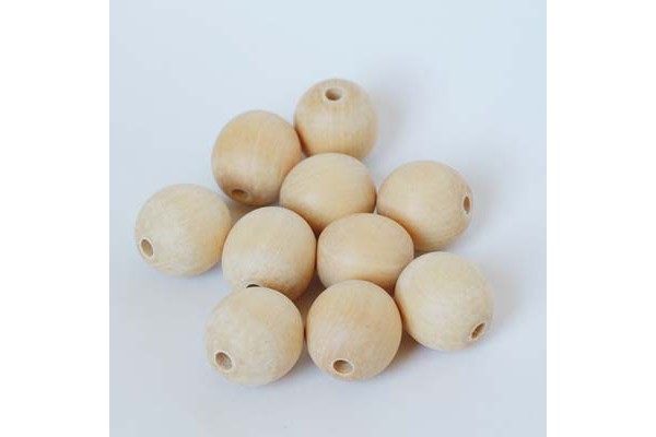 BOLA DE MADEIRA CONTAS NATURAL DE 30MM 500G