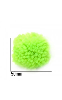 POMPOM DE LA 50MM VERDE CITRICO COM 5 UNIDADES