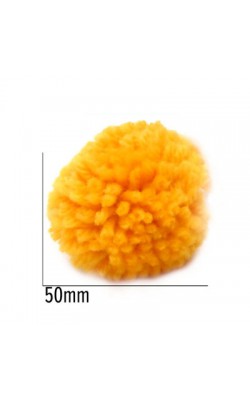 POMPOM DE LA 50MM LARANJA COM 5 UNIDADES