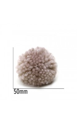 POMPOM DE LA 50MM MARROM CLARO COM 5 UNIDADES