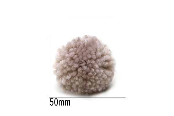 POMPOM DE LA 50MM MARROM CLARO COM 5 UNIDADES