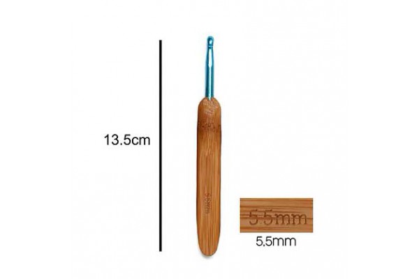 AGULHA DE CROCHE COM BASE DE BAMBU NYBC 5,5MM