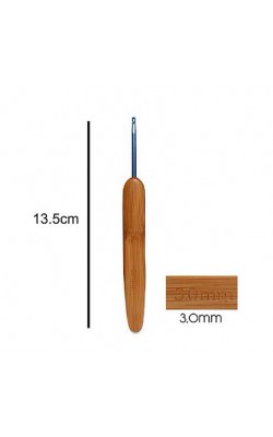 AGULHA DE CROCHE COM BASE DE BAMBU NYBC 3MM