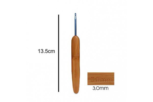 AGULHA DE CROCHE COM BASE DE BAMBU NYBC 3MM