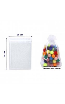 SACO DE ORGANZA 25X35CM COM 5 PECAS