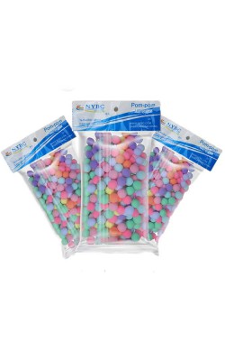 POM POM 14MM COM 100 PECAS TONS PASTEIS