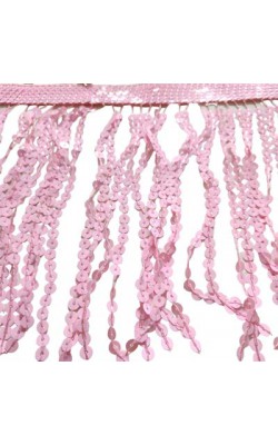 FRANJA PAETE LARG 20CM ROSA 1MT
