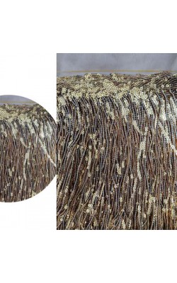 FRANJA PAETE TRABALHADA LARG 20CM OURO RICO 1MT